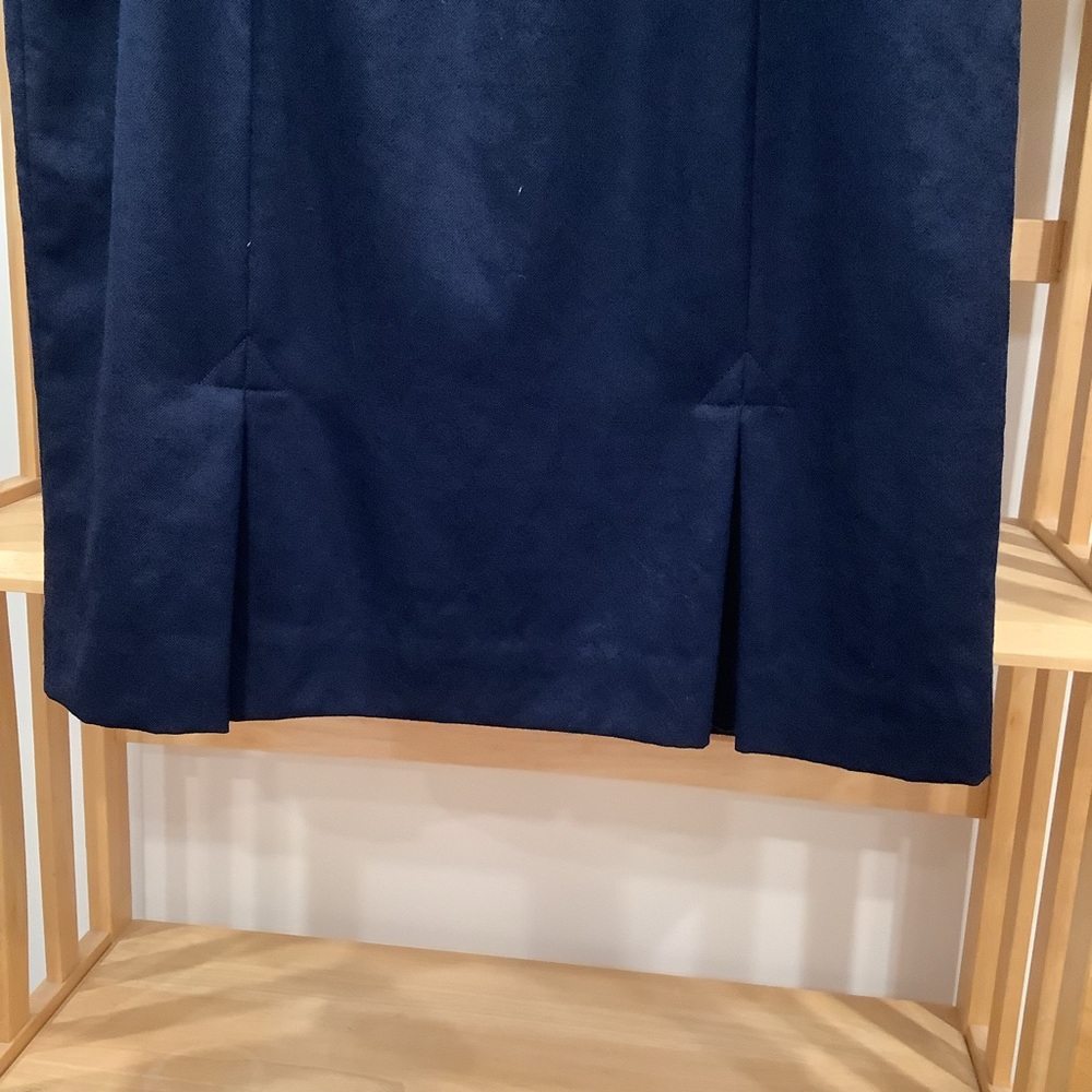 Vintage 90s PENDLETON 100% Virgin Wool Navy Blue Pencil Skirt Size 12 Petite - Picture 4 of 10